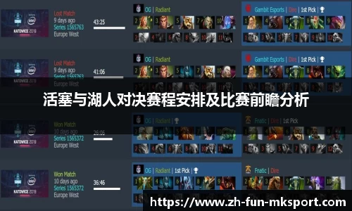 活塞与湖人对决赛程安排及比赛前瞻分析